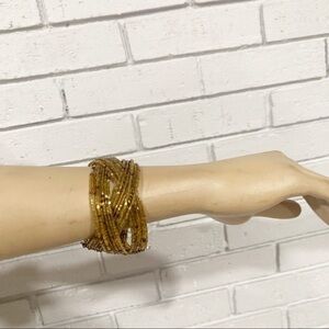 Beaded Crossover Cuff Bracelet‎